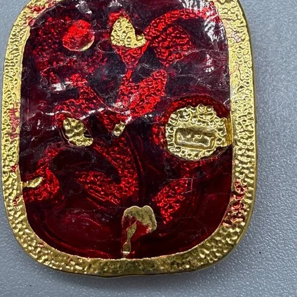 Earrings Dangle Floral Rhinestone Faux Pearls Enamel Asian Gold Tone - Picture 5 of 7